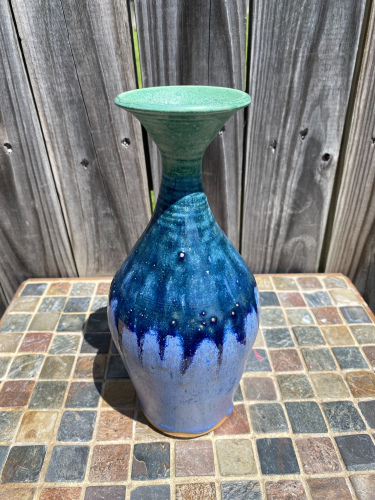 Narrow blue vase