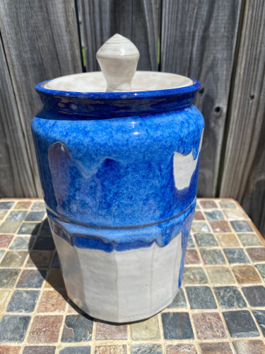 Blue and White Cookie Jar