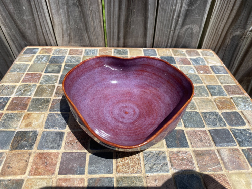 Small Purple Heart Bowl